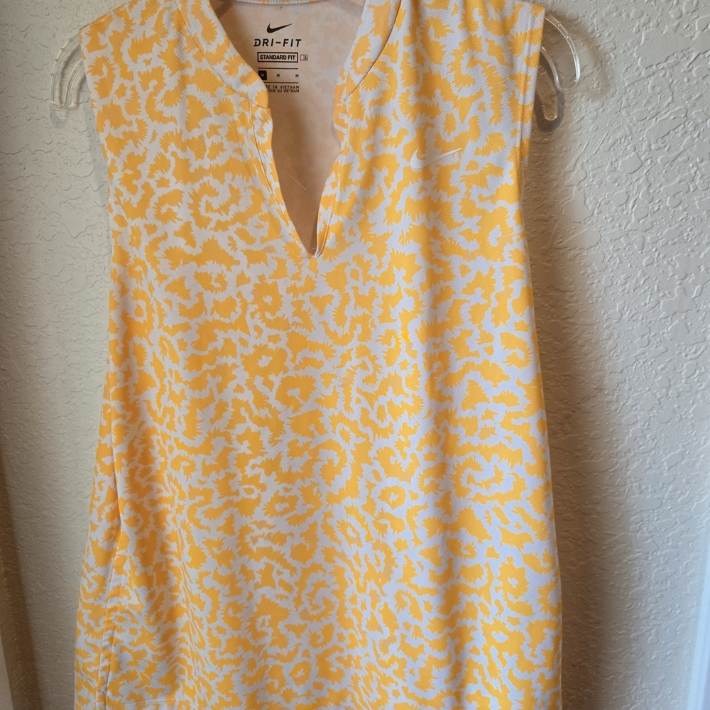 Nike Dri-FIT Yellow and White Top